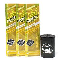 Kush Brand Hemp Wraps All Natural Lemonade Flavor 2 Wraps Per Pack (12 Packs)