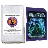 Kringle Bros AtmosFearFX Phantasms SD Card and Reaper Brothers High Resolution Window Projection Screen for Virtual Halloween Videos