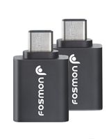 Type C Adapter (2 Pack), Fosmon USB C to USB 3.0 Converter [5Gbps Data Speed] Compatible with Nintendo Switch, Samsung Galaxy S10/S10+/S10 5G/S10e/Fold, Pixel 3/3 XL, Moto Z Force, iPad Pro (Black)