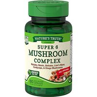Super 6 Mushroom Supplement Blend Capsules | 60 Count | Full Spectrum | Non-GMO, Gluten Free | by Natures Truth