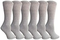 Yacht & Smith 6 Pairs Men and Women Value Pack of Ring Spun Cotton Crew Diabetic Nephropathy Socks