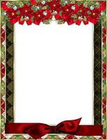 Christmas Red Bow & Poinsettia Stationery Printer Paper 26 Sheets