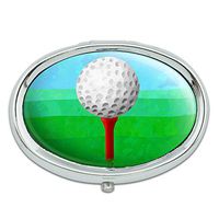 Golf Ball Metal Oval Pill Case Box
