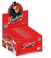 50 Smoking Red Ultra Thin True King Size Cigarette Rolling Papers Packs (33 Leaves/Pack) + Beamer Smoke Sticker. for Legal Smoking Herbs, Rolling Tobacco, Herbal Mixes, Rollers, Injectors, Ryo, Myo