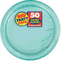 Amscan Robin's Egg Blue Paper Plate Big Party Pack, 50 Ct.
