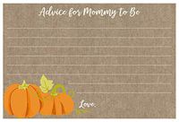 Pumpkin Advice For Mommy To Be Lil Baby Shower Burlap Fall Autumn Harvest Halloween Autumn Tan Orange Advice Cards Parental Wisdom Parents To Be Gifts Activities Gender Neutral Boys Girls (24 count)