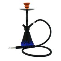 Hookah 1 Hose Complete Set Shisha Set with Everything Glass Bottle Al Accessories Black Art Design Sheesha Molasses Narghile Nargile (Color : Blue)