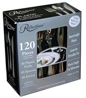 Reflections "Looks Like Silver" Plastic Silverware 120-Piece Set: 40 Plastic Forks, 40 Spoons, 40 Knives