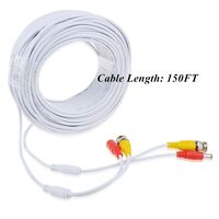 SLLEA 150ft White BNC Extension Cable Cord Lead Compatible with Night Owl Security Bullet Camera CAM-HDA10WBU