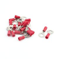 uxcell 20PCS RV1.25-6 Red PVC Sleeve Pre Insulated Ring Terminals Connectors