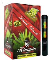 Herb Airtight Tube Pocket Protector with Kingpin Laid Back Hemp Wraps 25 Count Box DC Crafts Nation- Rasta Skull