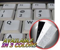 ENGLISH US NON-TRANSPARENT KEYBOARD STICKERS WITH ADDITIONAL KEYS LIGHT GREY BACKGROUND FOR DESKTOP, LAPTOP AND NOTEBOOK