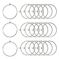 Migavan 100PCS DIY Wine Glass Charm Rings Earring Beading Hoop for Barbecues Family Gatherings Bar Club KTV Wedding Birthday Dinner Party 30x25mm