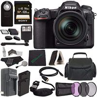 Nikon D500 DSLR Camera with 16-80mm Lens + Rechargable Li-Ion Battery + Home and Car External Charger + Sony 128GB SDXC Card + HDMI Cable + Case + Remote + Memory Card Reader + Cloth + Flash Bundle