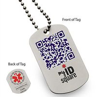 Night Sky Squid Medical Alert ID Dog Tag Using QR Code - No Engraving Necessary