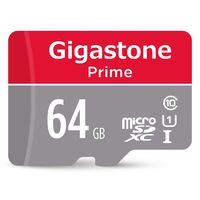 Gigastone 64GB Micro SD Card with Adapter, U1 C10 Class 10, Full HD available, Micro SDXC UHS-I Memory Card