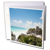 3dRose White sand beach, Cancun, Quintana Roo, Mexico - SA13 IST0045 - Inti St. Clair - Greeting Cards, 6 x 6 inches, set of 12 (gc_86684_2)