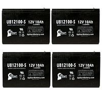 4 Pack Replacement for eZip eZip 500 Battery - Replacement UB12100-S Universal Sealed Lead Acid Battery (12V, 10Ah, 10000mAh, F2 Terminal, AGM, SLA)