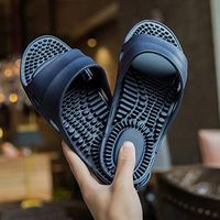 ADAHX Acupressure Massage Slippers, PVC Therapeutic Reflexology Sandals for Foot Acupoint Massage Shiatsu Arch Pain Relief Couple Slippers, Fit Men/Women,Blue,44/45