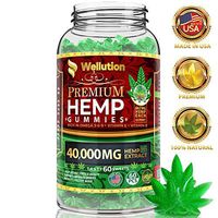 Hemp Gummies 40,000 mg High Potency Premium - Stress & Anxiety Relief - Natural & Safe Oil Gummies - Mood Enhancer & Immune Support - Rich in Vitamins B, E & Omega 3-6-9, Made in USA - 100%
