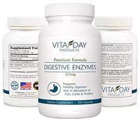 Premium Digestive Enzymes Supplement - Digestion of Fats, Carbs & Proteins - Protease, Amylase & Lipase - Pancreatin 4X 325mg - 100 Capsules - Pancreatic Enzyme