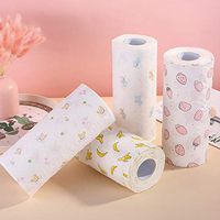 Meiyum Cute Cartoon Roll Paper, Bear Printing Roll Paper Bath Toilet Roll Paper 3-layers Tissue Household Toilet Paper for Home Kitchen Bathroom
