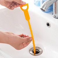 JK Home 2pcs of Set Sink Anti-Blocking Cleaning Decontamination Hook Hair Cleaner for Sewer Pipe Random Color