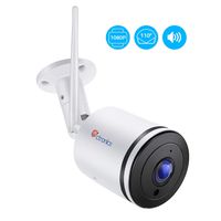Ctronics WiFi Camera Outdoor, 1080P Wireless Security IP Camera with 110°Wide View, Two-Way Audio, Instant Notification of Motion Detection, 98ft Night Vision, White