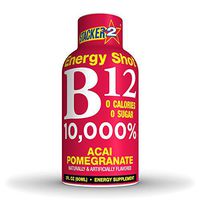 Stacker 2 B12 No Calorie Zero Sugar Energy & Vitamin Shots 2 Fl. Oz. (Pack Of 12) Acai Pomegranate