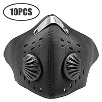 Face Masks Black 10PCS Breathing Valve Mask Ear Loop, Washable Reusable Masks, Protection from Dust, Pollen, Pet Dander, Other Airborne Irritants