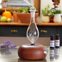 Aromatherapy Diffuser - Professional Grade - Wood and Glass (Orbis Nox Merus), Premium, Essential Oil Diffuser, Oils Humidifier, Nebulizer, Nebulizing Professional Machine, Waterless