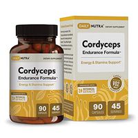 Cordyceps Endurance Formula by DailyNutra - Natural Energy Supplement - Caffeine Free | Organic Mushroom Extract with KSM-66 Ashwagandha, Eleuthero and Rhodiola (90 Capsules)