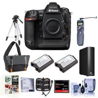 Nikon D5 FX-Format Digital SLR Camera Body (CF Version) - Bundle with Camera Bag, 2X Spare Batteries, 32GB CF Card, 4TB External Hard Drive, Tripod, Remote Shutter Trigger, Software Package, and More