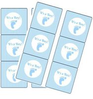120ct Its a Boy Footprint Stickers