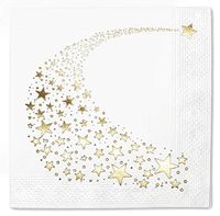 Napkins Stars Party 50 Pack Gold Foil Cocktail disposable paper supplies