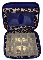 Vera Bradley Women's Microfiber Travel Pill Case, Gage Blue, One Size