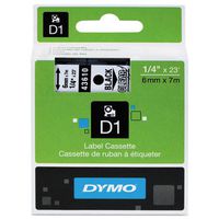 Genuine DYMO 1/4" (6mm) Black on Clear D1 Label Tape for Electronic Dymo LabelManager 160 Label Maker