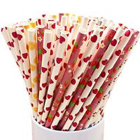 300 Pack Biodegradable Paper Lovely Drinking Straws for Kids
