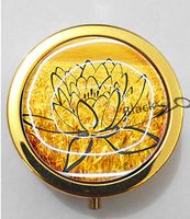 BlackKey Lotus Flower 3-Compartment Decorative Pocket Gift Box Case Organizer for Pill, Color 2 -1530