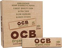 OCB Organic Hemp Rolling Papers Slilm Size - Full Box (24 Books)