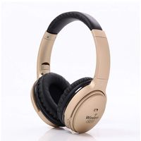 VOANZO Headphones Over Ear, Wireless Folding Earphone, HD Noise Reduction Bluetooth Headphones with Mic for Cellphone Tablet - Gold
