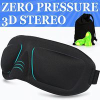 Sleep Mask AMAZKER Eye Mask for sleeping Lightweight Upgraded Contoured Comfortable Sleeping Mask Includes Carry Pouch and Ear Plugs for Sleeping Travel Shift Work Meditation for Men and Women    