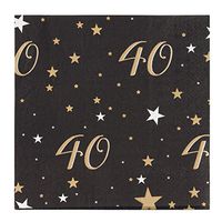 Blue Panda Cocktail Napkins - 150-Pack Luncheon Napkins, Disposable Paper Napkins 40th Birthday Party Supplies, 3-Ply, Unfolded 13 x 13 Inches, Folded 6.5 x 6.5 Inches