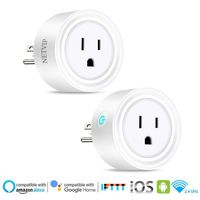 Smart WiFi Plug Outlet Compatible with Alexa and Google Home & IFTTT, Remote Control Your Home Appliances from Anywhere, Voice Control and Timer Function Wireless Socket, No Hub Required 2 Pack