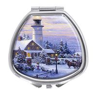 Udoosun Lighthouse Decorative Boxes Pill Box Silver Single Compartment Pocket Purse Travel Pill Case Medicine Tablet Holder Wallet