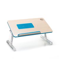 Quze Adjustable Wooden Laptop Desk Notebook Computer Stand with Built in Cooling Fan Portable, Foldable Lap Desk