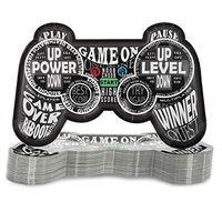 Blue Panda 48-Pack Kids Video Game Controller Birthday Party Plates, 9 x 6 Inches