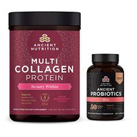 Ancient Nutrition Beauty Bundle, 2 Items - Multi Collagen Protein Beauty Within 18.4oz + Ancient Probiotics Skin, 50 Billion CFU