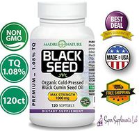 Hierbas Semillas de Aceite de Semilla de Comino Negro Puro Poderoso Nigella Sativa 120ct