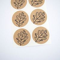 Autumn Leaf Stickers, Rustic Round Labels and Seals by Once Upon Supplies, 1.5 Inches, 30 Stickers